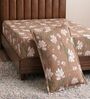 Brown Floral 180 TC Polyester Bedsheet With Single Size Bedsheet With 1 Pillow Cover