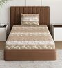Beige Printed 180 TC Polyester Bedsheet With Single Size Bedsheet With 1 Pillow Cover