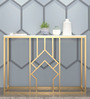 Dee Metal Console Table in Golden Finish