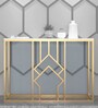 Dee Metal Console Table in Golden Finish