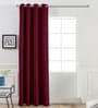 Deep Blue Polyester Solid 7Ft Blackout Eyelet Door Curtain