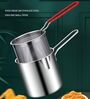 Deep Frying Strainer and Oil Basket With Fryer Tong Stainless Steel Deep Fryer, French Fries Basket, Fry Pan, Food Strainer Colander, Mini Mesh Pot