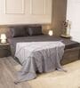 Deep Grey 100% Cotton 300TC Solid Superking Bedsheet with 2 Pillow Covers (Quilted)