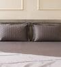 Deep Grey 100% Cotton 300TC Solid Superking Bedsheet with 2 Pillow Covers (Quilted)
