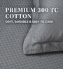 Grey 300TC 100% Cotton Flat Chekered Super King Bedsheet with 2 Pillow Covers