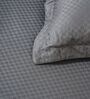 Grey 300TC 100% Cotton Flat Chekered Super King Bedsheet with 2 Pillow Covers