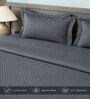 Grey 300TC 100% Cotton Flat Chekered Super King Bedsheet with 2 Pillow Covers