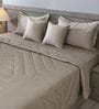 Deep Grey 300TC 100% Cotton Solid & Quilted Double Bedding Set