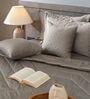 Deep Grey 300TC 100% Cotton Solid & Quilted Double Bedding Set