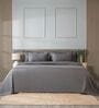 Grey 300TC 100% Cotton Stripe Flat Super King Bedsheet with 2 Pillow Covers