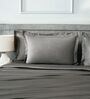 Grey 400TC 100% Cotton Solid Flat Super King Bedsheet With 2 Pillow Covers