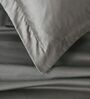 Grey 400TC 100% Cotton Solid Flat Super King Bedsheet With 2 Pillow Covers