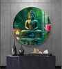 Deep Meditating Buddha Acrylic Round Wall Art