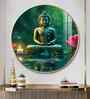 Deep Meditating Buddha Acrylic Round Wall Art