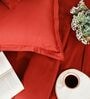 Maroon 400TC 100% Cotton Solid Flat Super King Bedsheet With 2 Pillow Covers