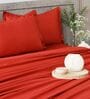 Maroon 400TC 100% Cotton Solid Flat Super King Bedsheet With 2 Pillow Covers