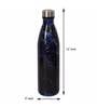 Deep 1 Ltr Blue & Black Glass (Set of 2) Bottle