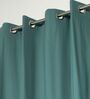 Deep Teal Teal Blue Cotton 230 GSM  Solid 7 Feet Room Darkening Eyelet Door Curtains (2 Pc)