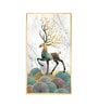 Deer and Its Branches Glass Finish Vertical Wall Art