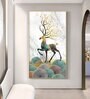 Deer and Its Branches Glass Finish Vertical Wall Art