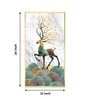 Deer and Its Branches Glass Finish Vertical Wall Art