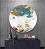 Deer And Leaves Premium Acrylic Round Wall Art