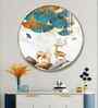 Deer And Leaves Premium Acrylic Round Wall Art