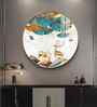 Deer And Leaves Premium Acrylic Round Wall Art