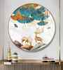 Deer And Leaves Premium Acrylic Round Wall Art