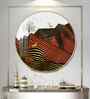 Deer And Mountain Acrylic Round Wall Art
