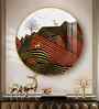 Deer And Mountain Acrylic Round Wall Art