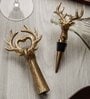 Aluminium Deer Bottle Stopper And Bottle Opener Combo Set (Pack Of 2)