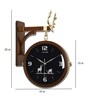 Deer Brown-Black Round Double Sided 2 Faces Retro Station Wall Clock