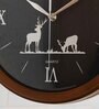 Deer Brown-Black Round Double Sided 2 Faces Retro Station Wall Clock