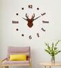 Brown Acrylic Deer Face Modern Wall Clock