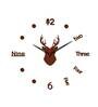 Brown Acrylic Deer Face Modern Wall Clock