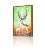 Deer Family Multicolour Engineered Wood Framed Canvas Wall Painting