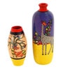 Deer Giraffe (Set of 2) Multicolour Terracotta Floor Vase