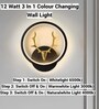 Deer Horn Novelty Wall Lamp Round Design Set of 1