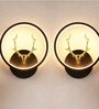 Deer Horn Novelty Wall Lamp Round Design Set of 2