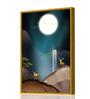 Deer In Moonlight Multicolour Synthetic Wood Wall Art
