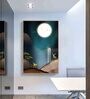 Deer In Moonlight Multicolour Engineered Wood Framed Canvas Wall Painting