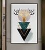 Deer Motif Multicolour Engineered Wood Framed Canvas Wall Painting
