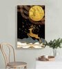 Deer Multicolour Engineered Wood Framed Canvas Wall Painting