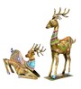 Deer Multicolour Metal (Set of 2) Figurine
