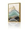 Deer On Mountain Multicolour Engineered Wood Framed Canvas Wall Painting