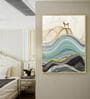 Deer On The Mountains Multicolour Synthetic Wood Wall Art