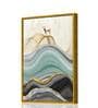 Deer On The Mountains Multicolour Synthetic Wood Wall Art