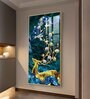 Deer s Serenade Glass Finish Vertical Wall Art