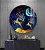 Deers In Night Sky Acrylic Round Wall Art